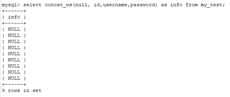 mysql函數concat和concat_ws