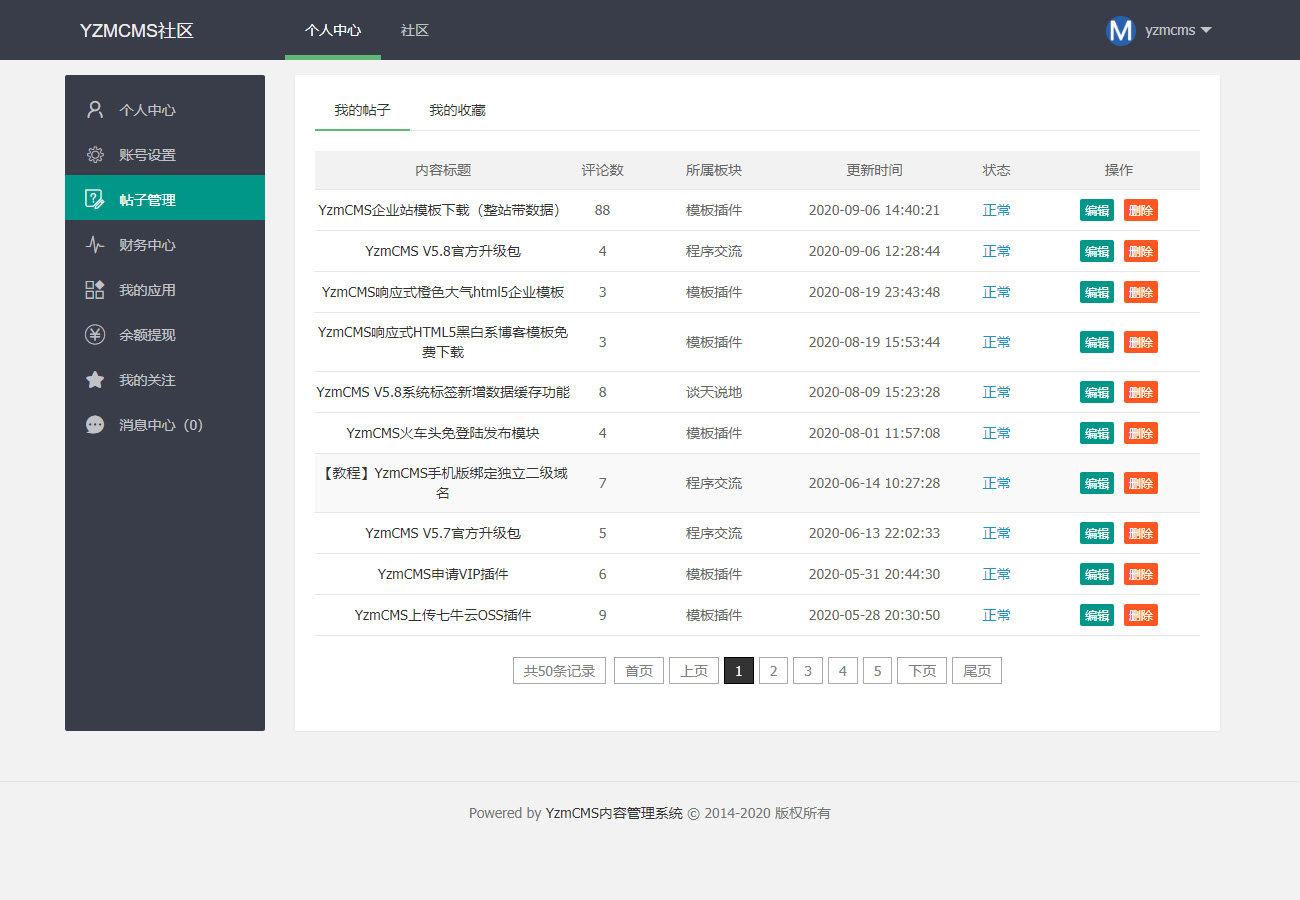 YzmCMS論壇社區(qū)永久關(guān)閉通知